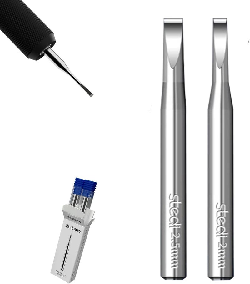 Stedi Model Scriber Blades 2PCS,Tungsten steel Blades,1mm + 1.5mm Size,for Modeling Hobby,RG Scale Model, Engraved,Panel line,Resin,Scriber Replacement Blades. (2mm+2.5mm) - Image 1